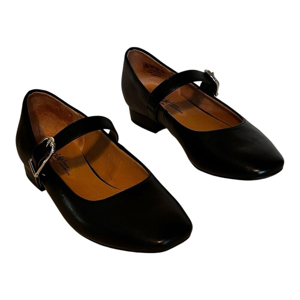 LifeStride Cameo MJ Black Smooth Mary Jane Flats Womens 5.5M Classic Comfort